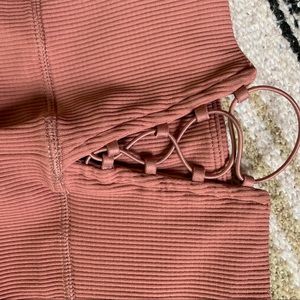 Fabletics Pink Ribbed Leggings